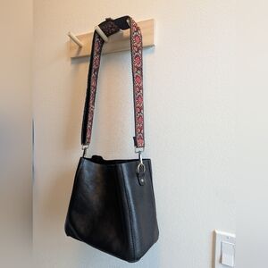 portland leather bucket bag - black pebble